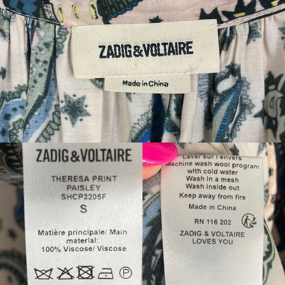 Zadig & Voltaire Multicolor Paisley Blouse - Picture 7 of 7